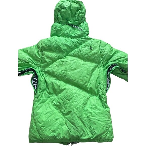 Volcom Thermonite Verified Down Jacket Small Green Insulated Snowboard Ski Coat - Picture 9 of 14